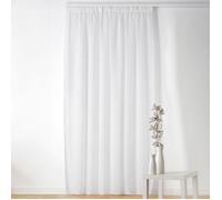 Voilage à Galon Fronceur - Effet Bouclé Blanc 240x260 cm