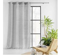Douceur d'Intérieur – Voilage à œillets Loulaine – 140 x 240 cm, effet laine – Gris