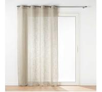 Panneau a oeillets 140 x 240 cm effet lin tisse haltona Noisette Douceur d'Intérieur Marron