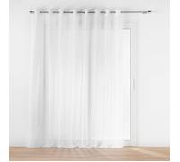 Voilage à œillets baie vitrée 300 x 240 cm - Voile sablé Lissea Blanc