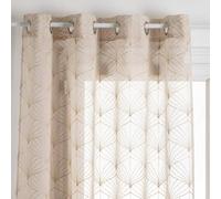 Atmosphera - Voilage Mia - Tamisant brodé à œillets - Lin beige - 140x240 cm