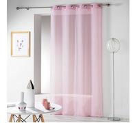 Voilage DOUCEUR D'INTERIEUR Panneau a oeillets 140 x 280 cm etamine crash telma Rose