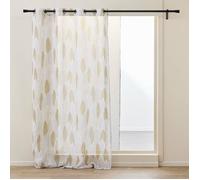 Douceur d'Intérieur Voilage à œillets Kim 140 x 280 cm Naturel – Voile sablé imprimé