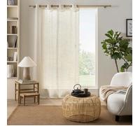 Voilage à œillets Kalia 137 x 260 cm - polyester effet lin beige