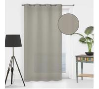 Voilage à œillets - SOLEIL D OCRE - NOEMIE - 135 x 250 cm - Taupe - 8 œillets métal