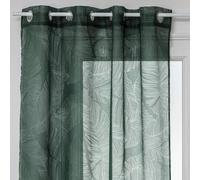 Atmosphera Voilage Devo imprimé feuille Vert cèdre 140 x 240 cm
