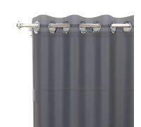 Soleil d'ocre, Alix Voilage à Oeillets, Polyester, Bleu Marine, 135x180 cm