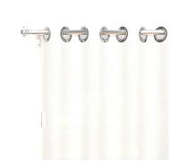 Soleil d'ocre, Alix Voilage à Oeillets, Polyester, Blanc, 135x250 cm