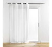 Douceur d'Intérieur Voilage à œillets Sunline Brillant, fils métallisés 140x240 cm Blanc/Argent