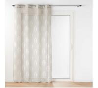 Douceur d'Intérieur Voilage à œillets Indila 140 x 240 cm effet lin tissé imprimé Beige