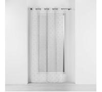Douceur d'Intérieur – Voilage à œillets Olympia – Voile sablé brodé 140 x 240 cm – Gris