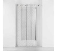 Douceur d'Intérieur, Voilage à Oeillets (140 x 240 cm) Olympia Gris, Voile Sablé Brodé