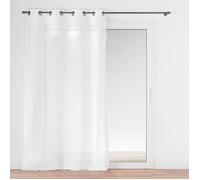 Douceur d'Intérieur – Voilage à œillets Frangina – Voile sablé avec franges – 140 x 240 cm