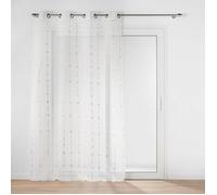 Douceur d'Intérieur Voilage à œillets Ariane 140 x 240 cm voile sablé imprimé métallisé Or rose