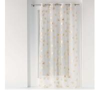 Voilage a oeillets 140 x 240 cm voile sable imprime metallise ginkgold