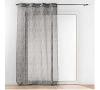 Douceur d'Intérieur – Voilage à œillets Pandore – Voile sablé imprimé 140 x 240 cm – Noir