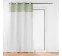 Douceur d'Intérieur Voilage à œillets Janara 140 x 240 cm Voile sablé, top polycoton et jute Sauge