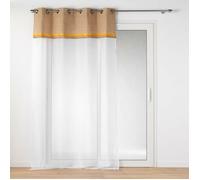 Douceur d'Intérieur – Voilage à œillets Malory – Voile sablé, top jute et franges, 140×240 cm, Jaune