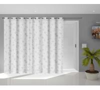 Soleil d'ocre, Kyoto Voilage à Oeillets Baie vitrée, Polyester, Blanc, 280x250 cm