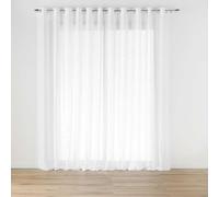 Voilage à Oeillets Transparent Voile Tissé CARLIN - Rideau Léger et Élégant - Tissu Aéré et Lumineux - Facile à Installer et à Entretenir - Disponible en Plusieurs Taille (Naturel, 400x240 cm)