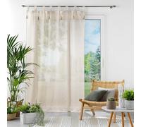 Voilage À Pompons Effet Lin