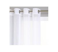 Atmosphera - Voilage à rayures - 140 x 240 cm - Blanc Blanc