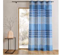 HomeMaison HM69391986 Voilage Fantaisie à Rayures Horizontales Polyester Outre Mer 140 x 240 cm
