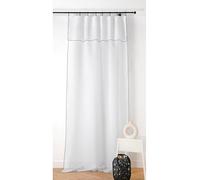 Voilage Aspect Lin Bourdon Noir - 140x295cm - Blanc