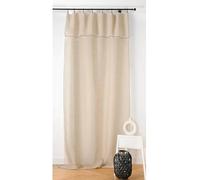 Voilage Aspect Lin Bourdon Noir - 140x295cm - Ecru