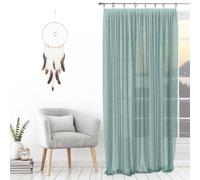 Voilage Avec Anneaux 135x250 Cm Spirit Vert D'eau, Par Soleil D'ocre