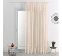 Voilage base tissée finition galon fronceur Crème 420x240 cm