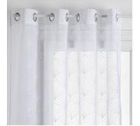 Voilage brodé ""Mia"" tamisant 140 x 240 cm Atmosphera - Blanc