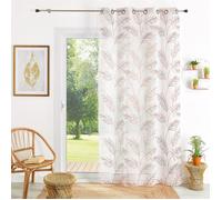 Voilage brodé motif feuilles Terracotta 140x240 cm
