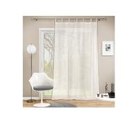 douceur d'intérieur, Voilage A Passants 140 X 240 Cm Voile Tissé Casalina Blanc/Gris 1626931