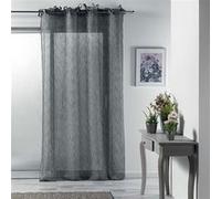 Voilage à nouettes 140 x 240 cm voile tissé Charlotte Anthracite