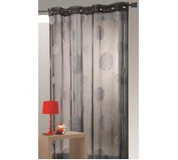 Home Maison - Voilage en Étamine Brodé de Ronds Mêlés - 100% Polyester - Transparent Tamisant - Oeillets Métal Ø 4 cm - Fenêtre Salon Chambre Cuisine - 140 x 240 cm - Taupe