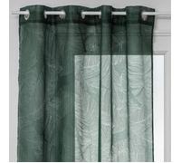 Atmosphera Voilage Devo imprimé feuille Vert cèdre 140 x 240 cm