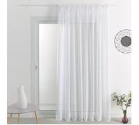 Voilage - Effet lin à galon fronceur Blanc 140x240 cm