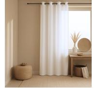 Voilage - Effet lin fluide Blanc 140x180 cm
