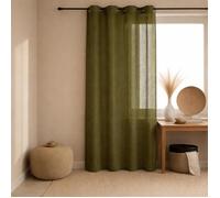 Voilage - Effet lin fluide Vert Olive 140x240 cm
