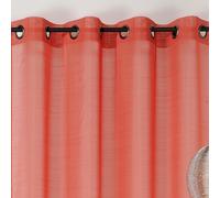 Voilage En Étamine Givrée Polyester Terracotta 145x240 Cm