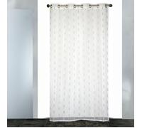 Voilage en Organza ""Grain de Café"" Gris clair 140x240 cm