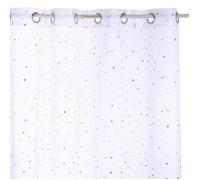 Voilage enfant ""Demoiselle"" étoile d or 140x250cm - Atmosphera createur d'interieur - Blanc