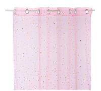 Voilage enfant étoile d'or à oeillets rose 140x250