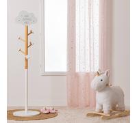 Atmosphera - Voilage Enfant Étoile d'or à Oeillets - Rose 140x250 cm - Blanc