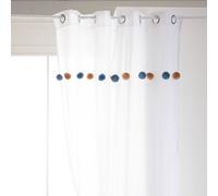 Voilage enfant - pompons multicolore 140x240