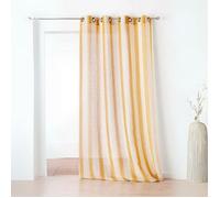 Linder 1168/33/375FR Rideau à Rayures Polyester/Lin/Coton Ocre 150 x 280 cm