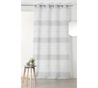 Voilage fantaisie - Rayures gris et blanc - 145x250cm