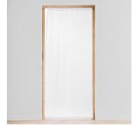 Voilage grande fenêtre - Effet lin tissé Blanc 90x200 cm