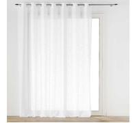 Voilage grande largeur à Oeillets Haltona Blanc - Effet Lin Tissé 240x240 cm